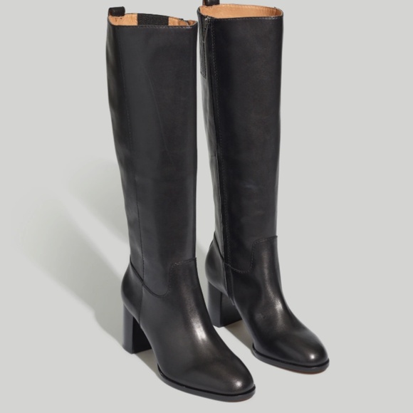 BNIB Madewell Leather Selina Tall Boot Black -8 - Picture 1 of 9